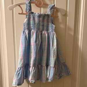 Little Me Plaid Ruffle Dress - Blue and Pink